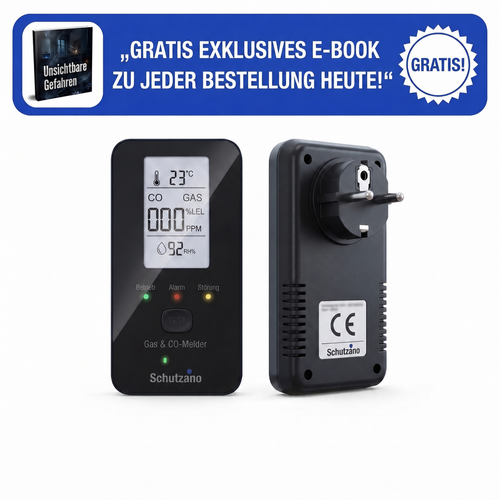 Schutzano 4-in-1 CO Melder mit gratis E-Book
