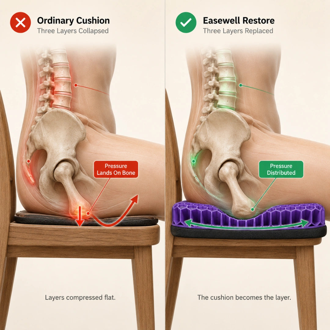 Easewell Restore™ Sitzkissen – Waben-Gel für langes Sitzen